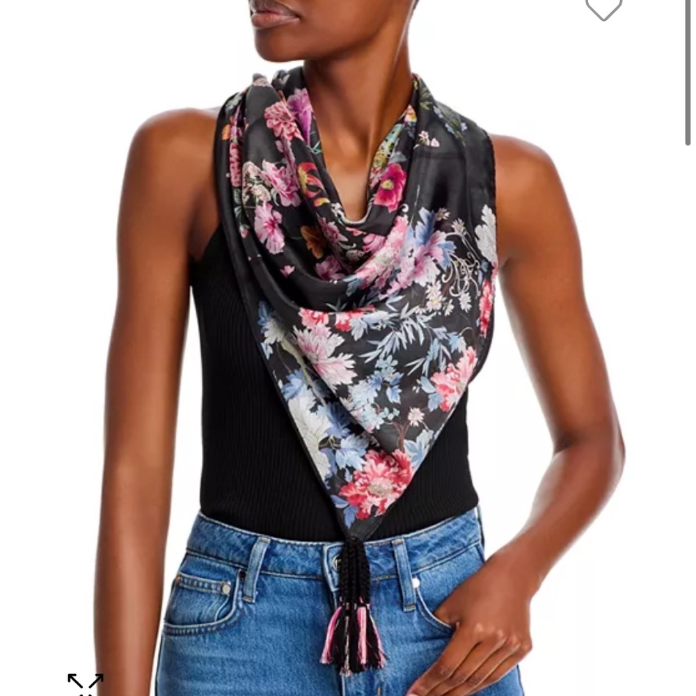 Johnny Was Tassel Silk Scarf - Picture 2 of 5